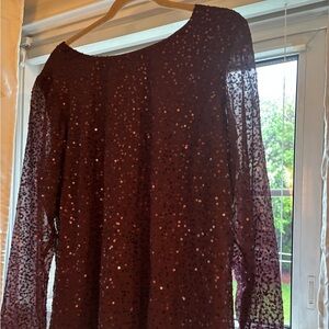 Coldwater Creek Sequin shirt in Deep Burgundy